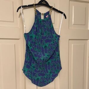 Lilly Pulitzer size M Blue and Green eleohants Women's Top